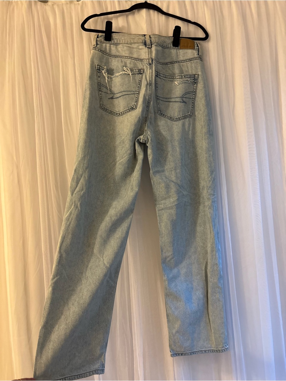 American Eagle Outfitters Light Blue Straight-Leg Jeans